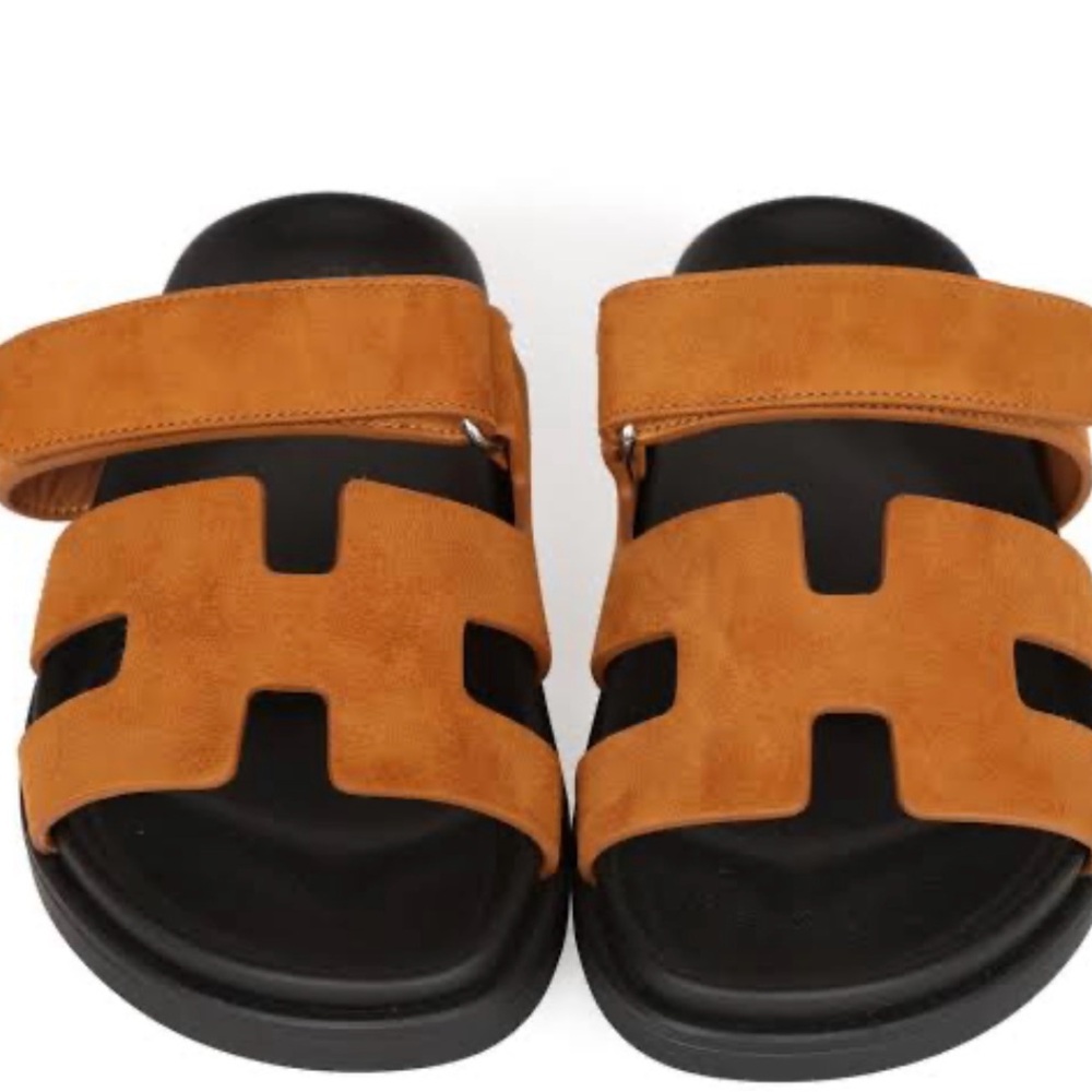 Hermes chypre brown suede sandal size 37 brand new with garment bag, worn once